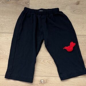 Vietri Girls Navy Bottoms with Red Bird Patch